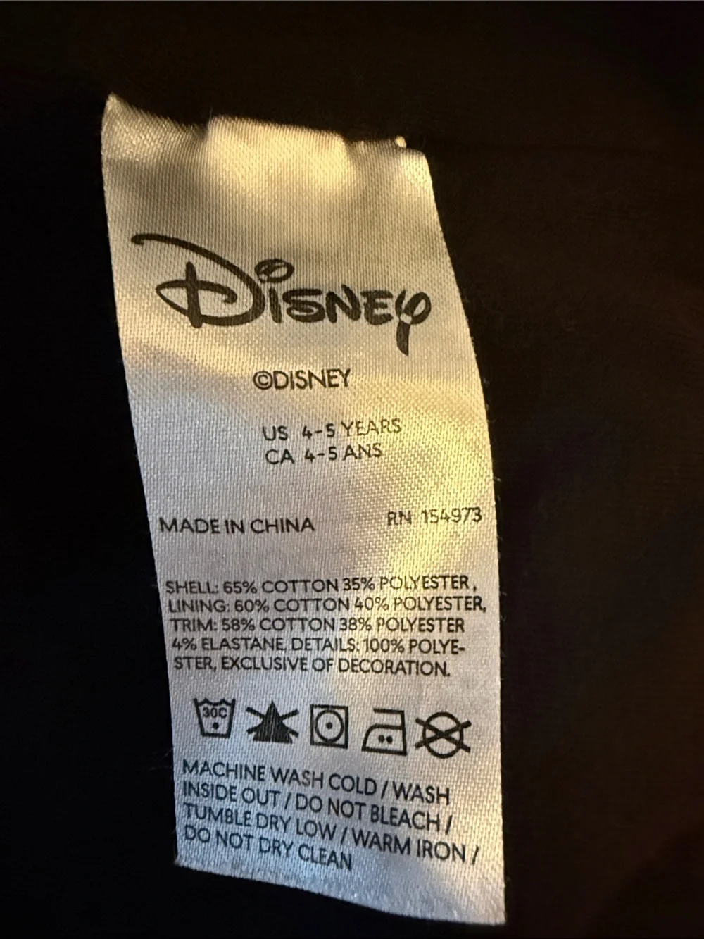 Disney kids zip